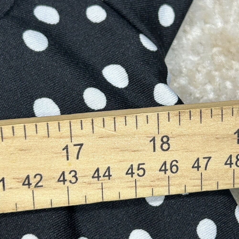 Notations Blouse Womens 1X Black White Polka Dot Tiered Ruffle Short Sleeve Top - Picture 4 of 6